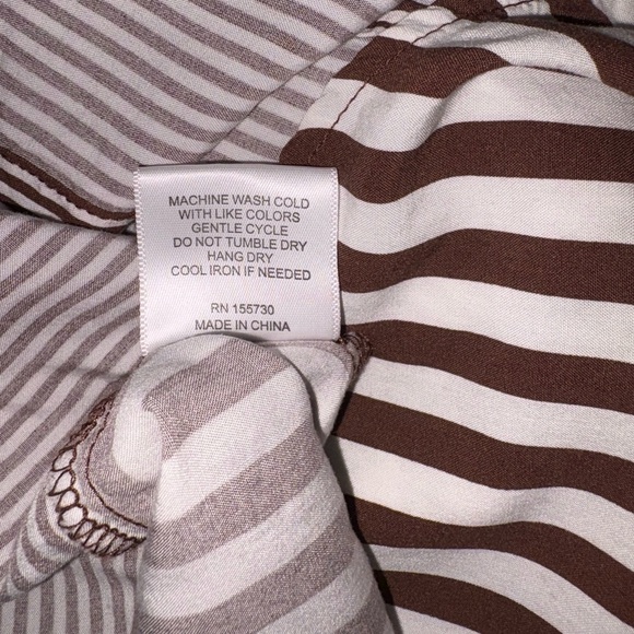 ***5/25*** Jane + Delancey Brown and White Striped Shirt - Picture 12 of 13